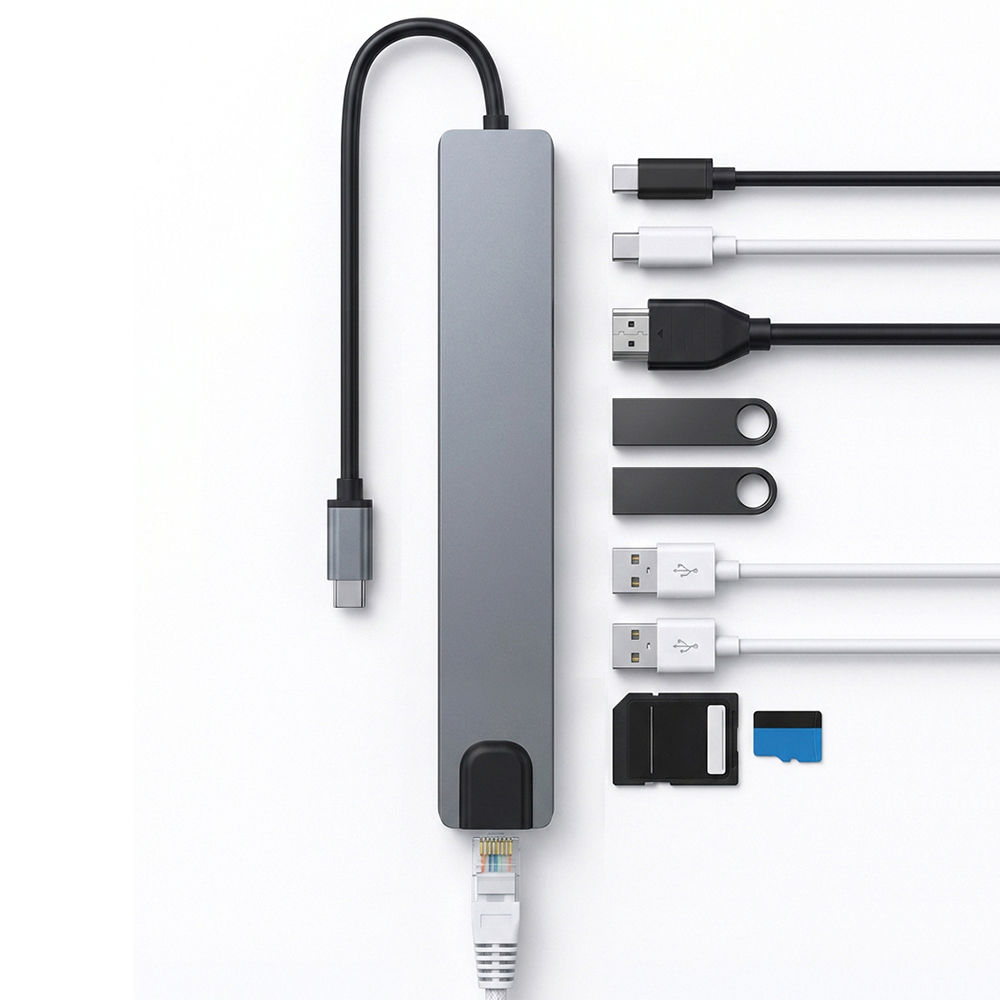 아모란나 C타입 허브 USB 3.0 멀티허브 노트북 맥북 HDMI 8포트 8in1 이미지 3