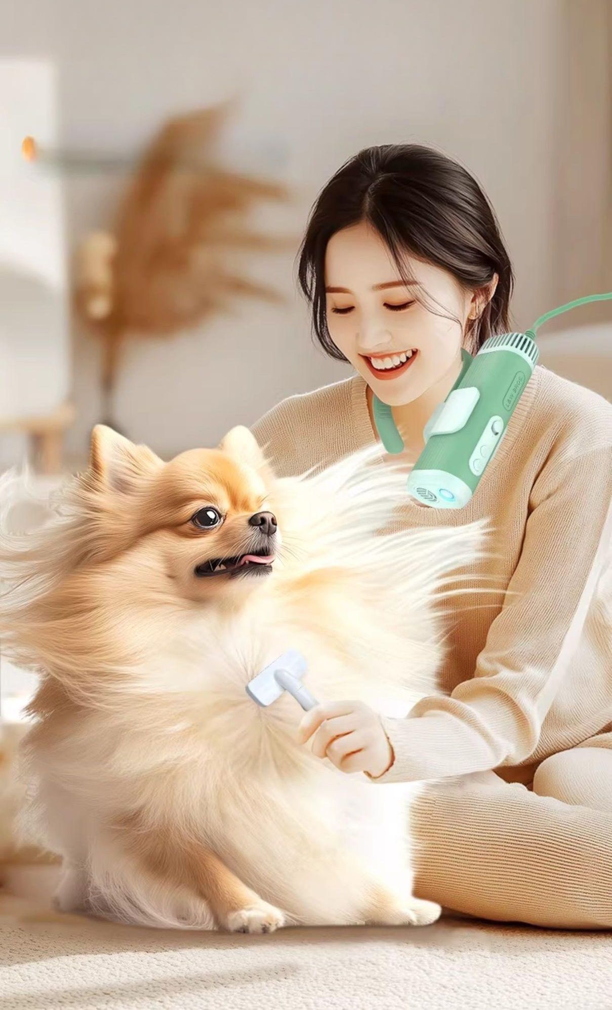 반려견 펫드라이기 중형견 소형견 그루밍 드라이어 빠른 건조 저소음 무선 손자유 - 상품 이미지