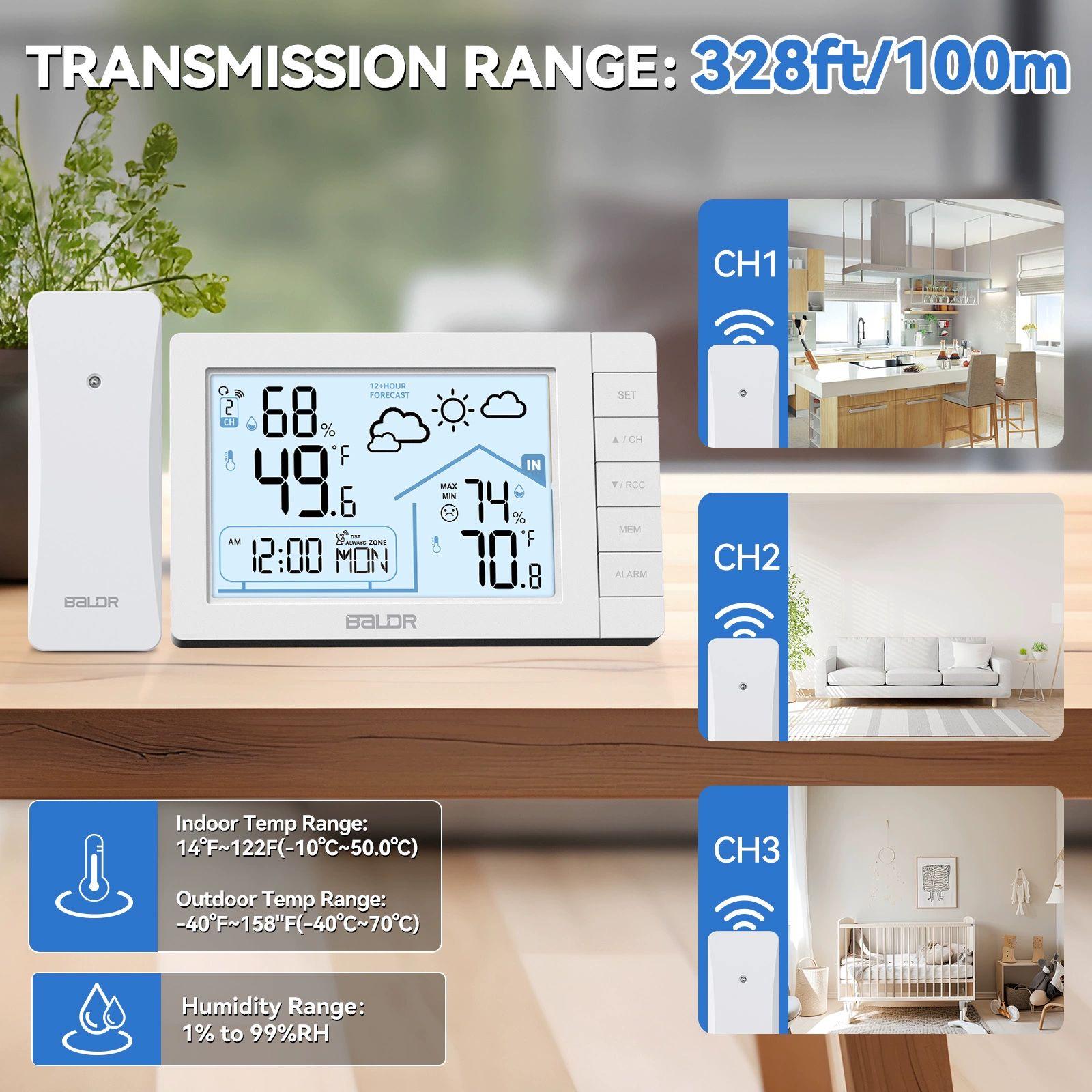 스마트 날씨 온습도계 무선센서 풍속 강우량 측정 실내외 기상 알람시계 홈날씨 - 상세 이미지 3