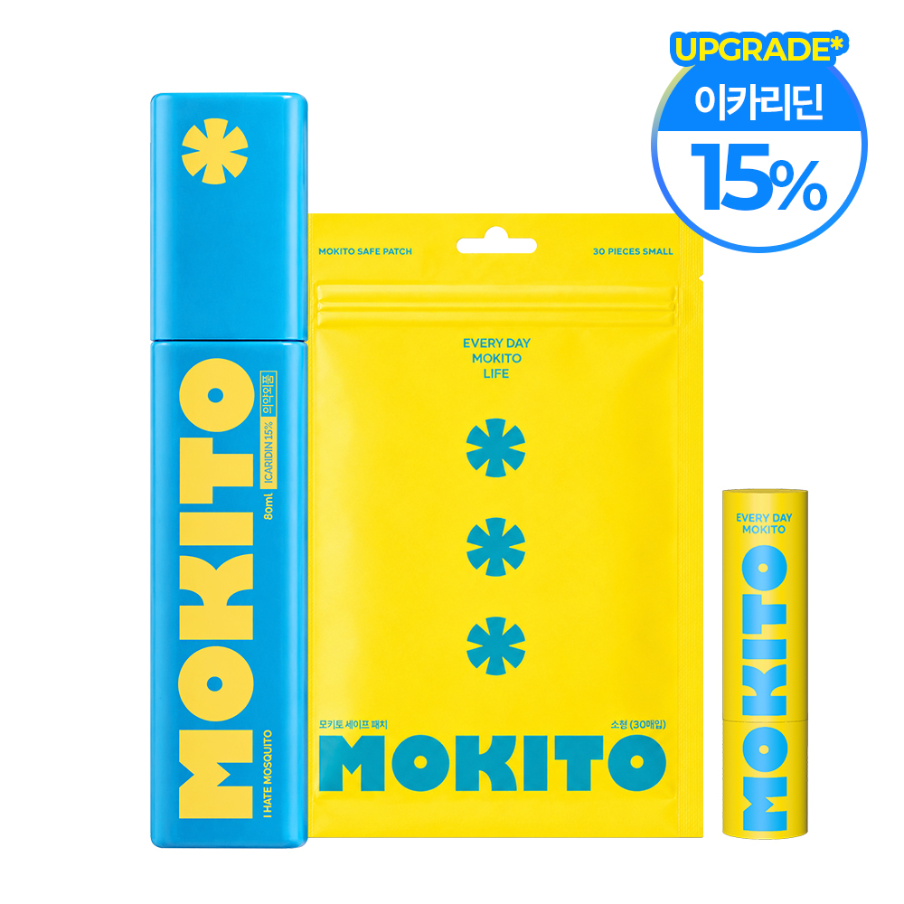 [3종 SET] 모키토 모기기피제+세이프패치 택1+모키밤 이카리딘 15% 의약외품 임산부 유아 모기퇴치 벌레물린데 가려움 썸머패치