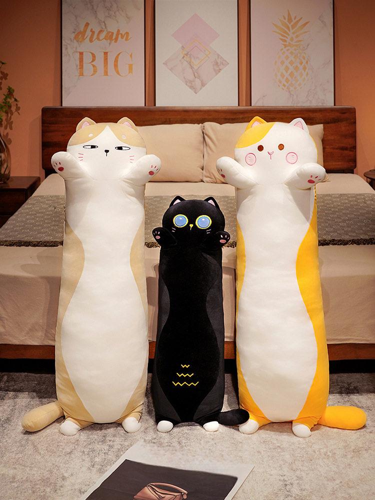 고양이 바디필로우 모찌 롱쿠션 인형 블랙 캣 (다운 충전재) 110cm (폭 25cm) - 상세 이미지 4