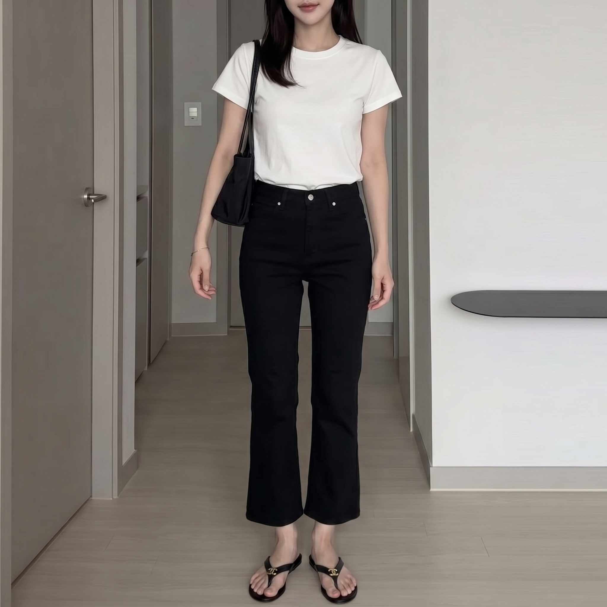모달티셔츠 모달반팔티 흰티 세미크롭반팔티 이미지 7