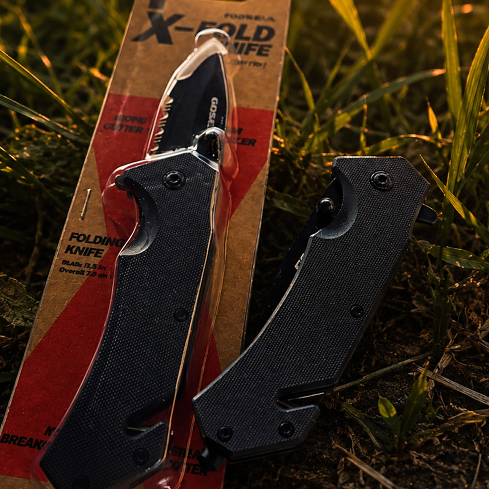 GOSEA X-Fold 나이프 접이식 캠핑 택티컬 칼 주머니 커터 클립 18cm 이미지 7