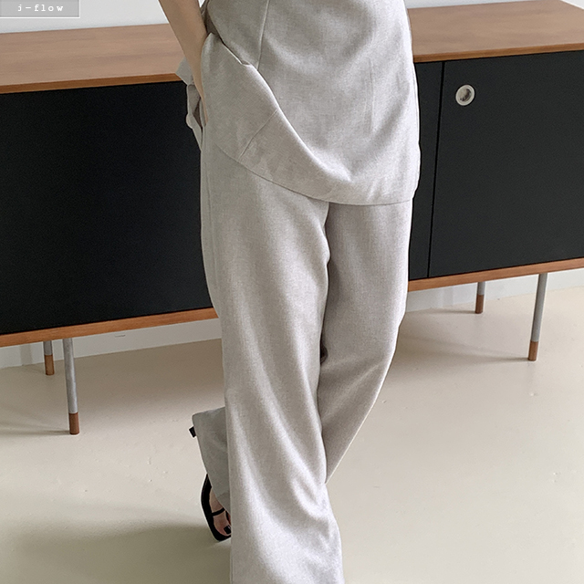 미어링 하프 뷔스티에 부츠컷 팬츠 셋업 2col 여름 봄 세트 A라인 레이어드 제이플로우 - 상세 이미지 5