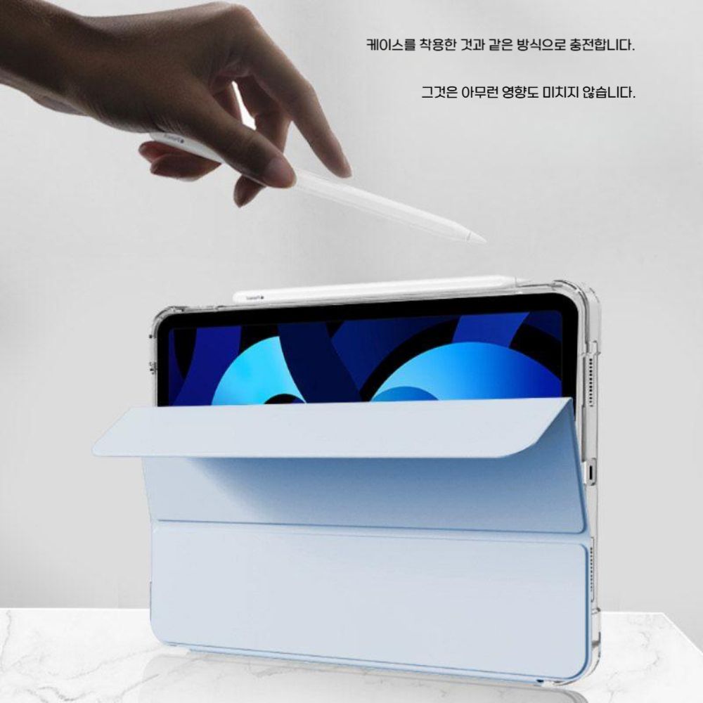 오포 패드 미니 케이스 반투명 펜슬롯 접이식 거치대 실리콘 커버 - 상세 이미지 3