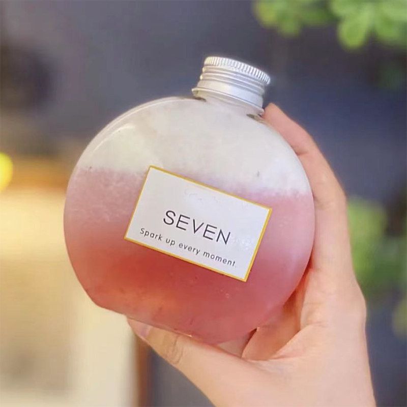 원형 일회용 보틀 밀크티병 납작 포장 용기 음료수 300ml 10개 - 상세 이미지 4