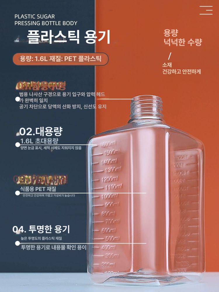 카페 시럽용기 펌프 거치대 사각형 업소용 소스 디스펜서 바텐더 플라스틱 짜개 - 상세 이미지 2