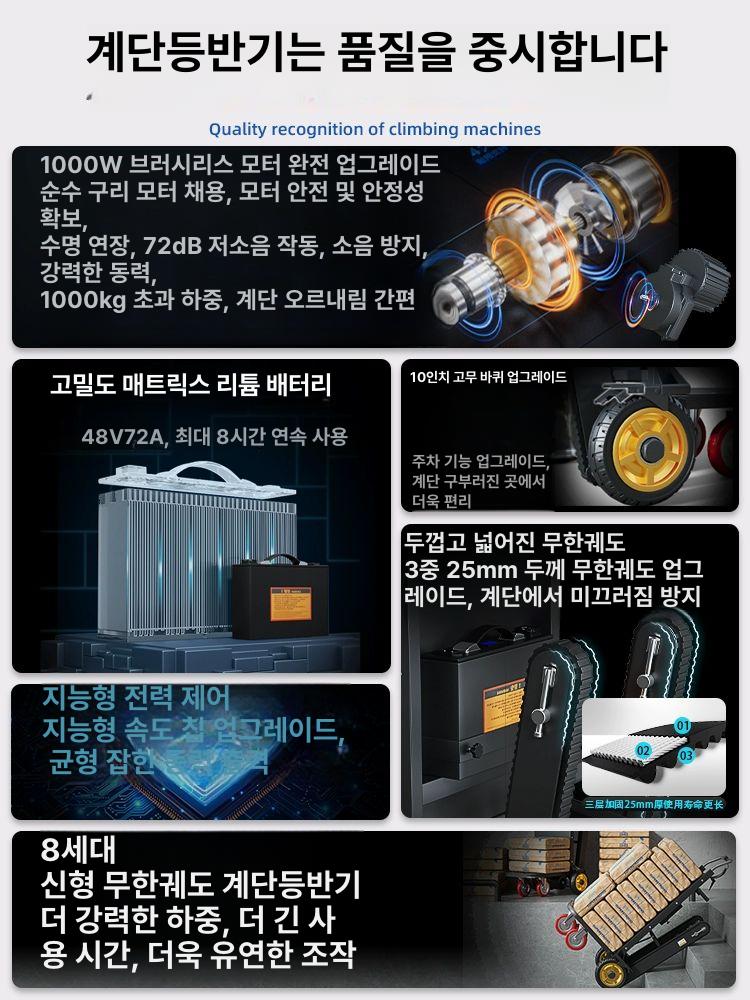 계단 전동 리프트 운반 카트 물류 이사 짐 운반 장비 수동 핸드카 배송 - 상세 이미지 2