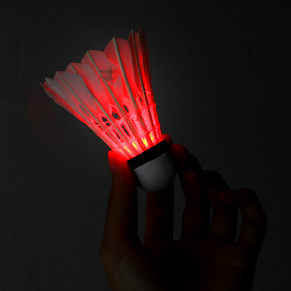 스포홀릭 LED 야광 셔틀콕 깃털 배드민턴 공 4개입 상품 이미지