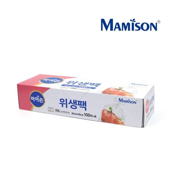 마미손 위생백 뽑아쓰는 일회용 크린백 위생비닐 대(30x45cm), 100매, 1개 - 상품 이미지