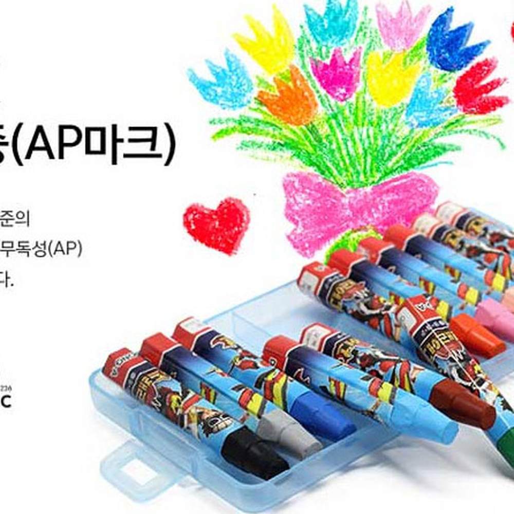 선명한색상유치원미술크레파스 부드러운사용감어린이집미술크레용 캐릭터디자인그림그리기색연필 12색 1개 - 상세 이미지 3