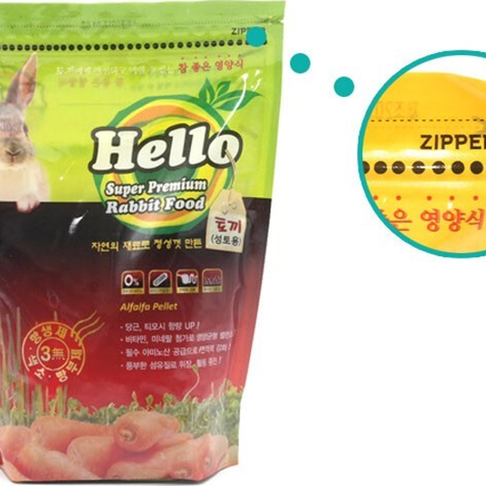 토끼사료 무항생제성토사료 지퍼백포장성토용토끼먹이 1.1Kg - 상세 이미지 2