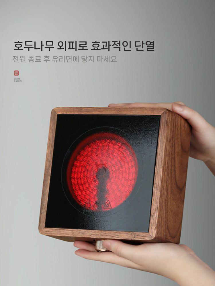 다도 티팟 워머기 인덕션 세라믹 중탕 워머 우드 1000w - 상세 이미지 4
