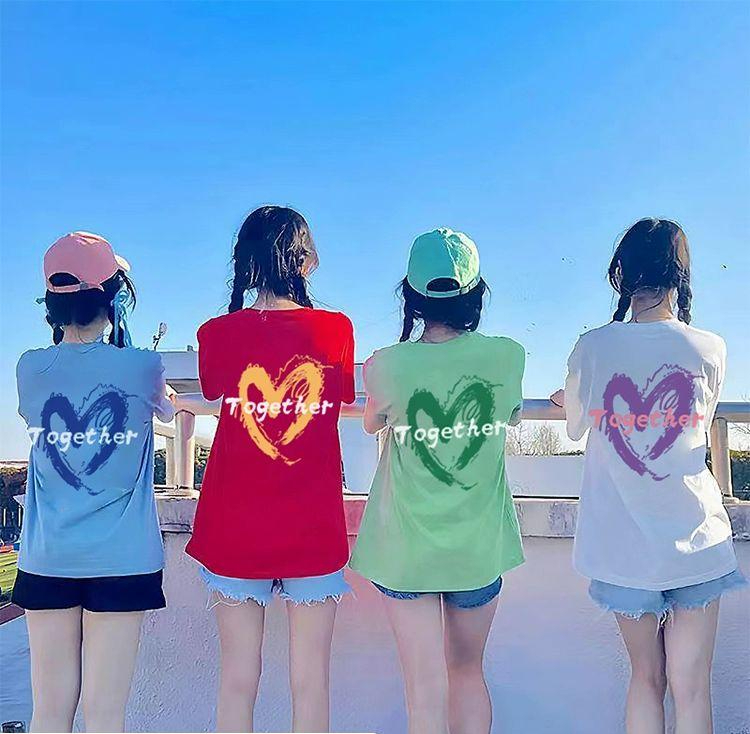 반팔티셔츠 단체복 맞춤 프린팅 가족 친구 동아리 이벤트 여행 유니폼 무지 단체티 커플룩 - 상세 이미지 2