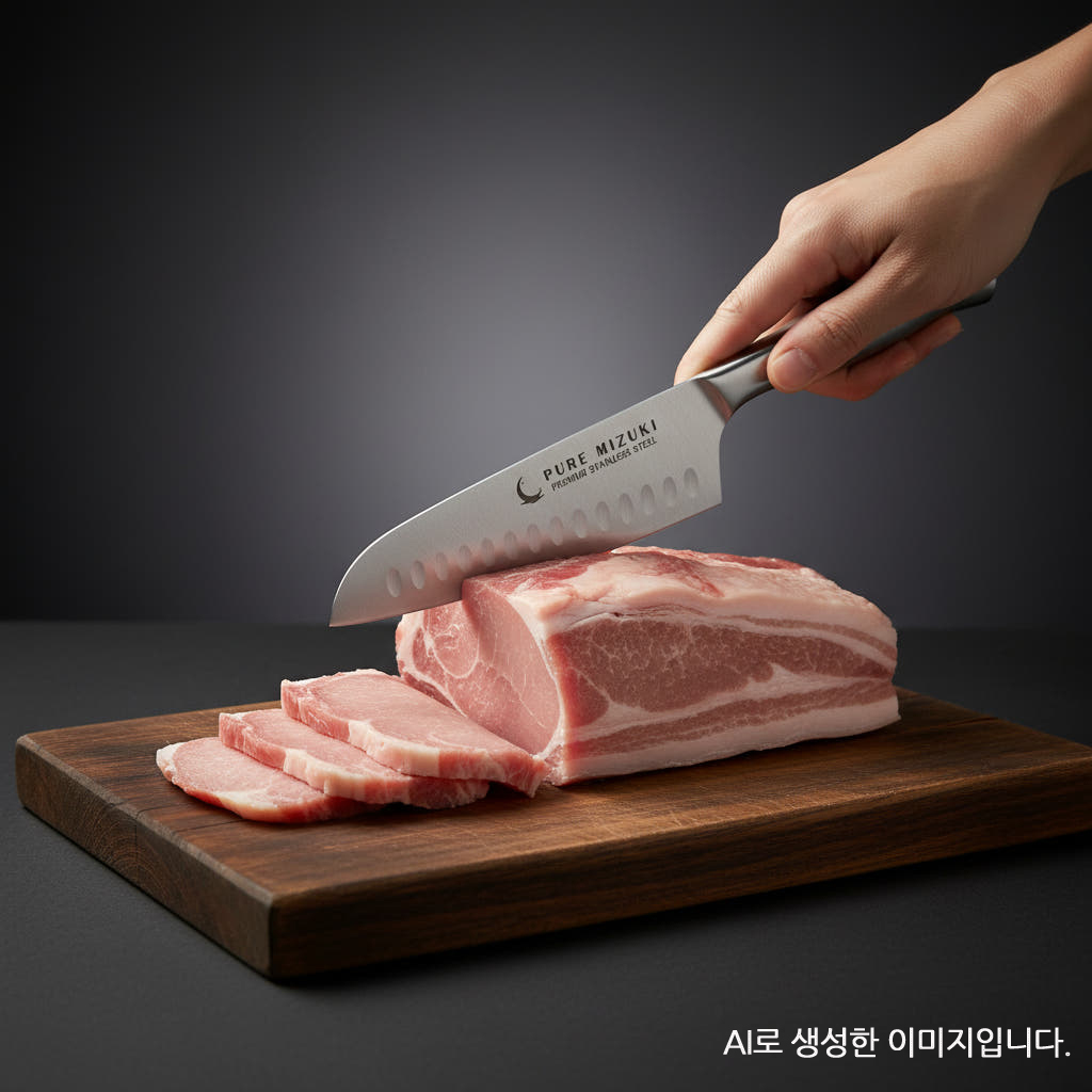 퓨어미즈키 일체형 올스텐 나이프 이유식칼 주방칼 3종, 산도쿠+나키리+쉐프, 1세트 이미지 7