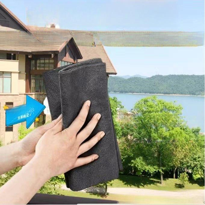 창문청소 극세사 재사용 가능한 물걸레 거울 닦이 초흡수 무스크래치 다용도 먼지제거 손잡이 - 상세 이미지 2