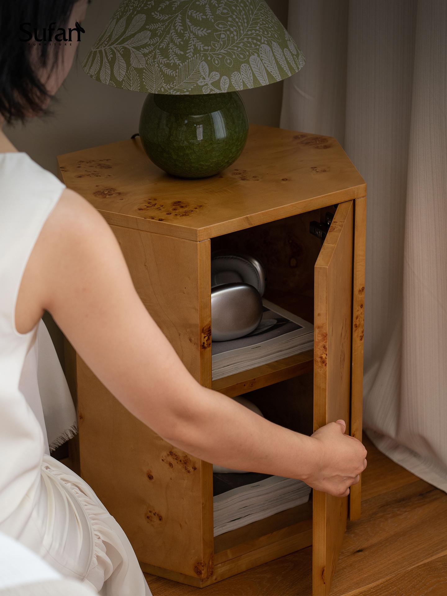 원목 침실협탁 침대옆수납 포인트 테이블 모던 침실가구 선반 - 상세 이미지 4