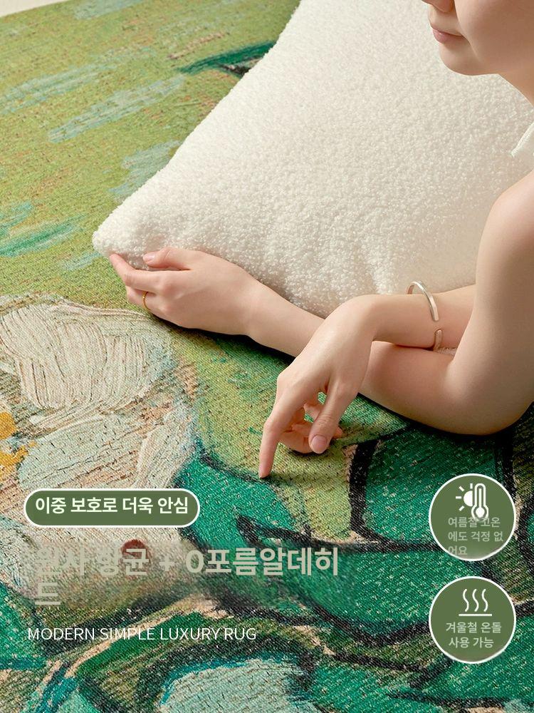 라운드 러그 거실 카페트 북유럽 빈티지 침실 포인트 럭셔리 매트 바닥깔개 - 상세 이미지 3