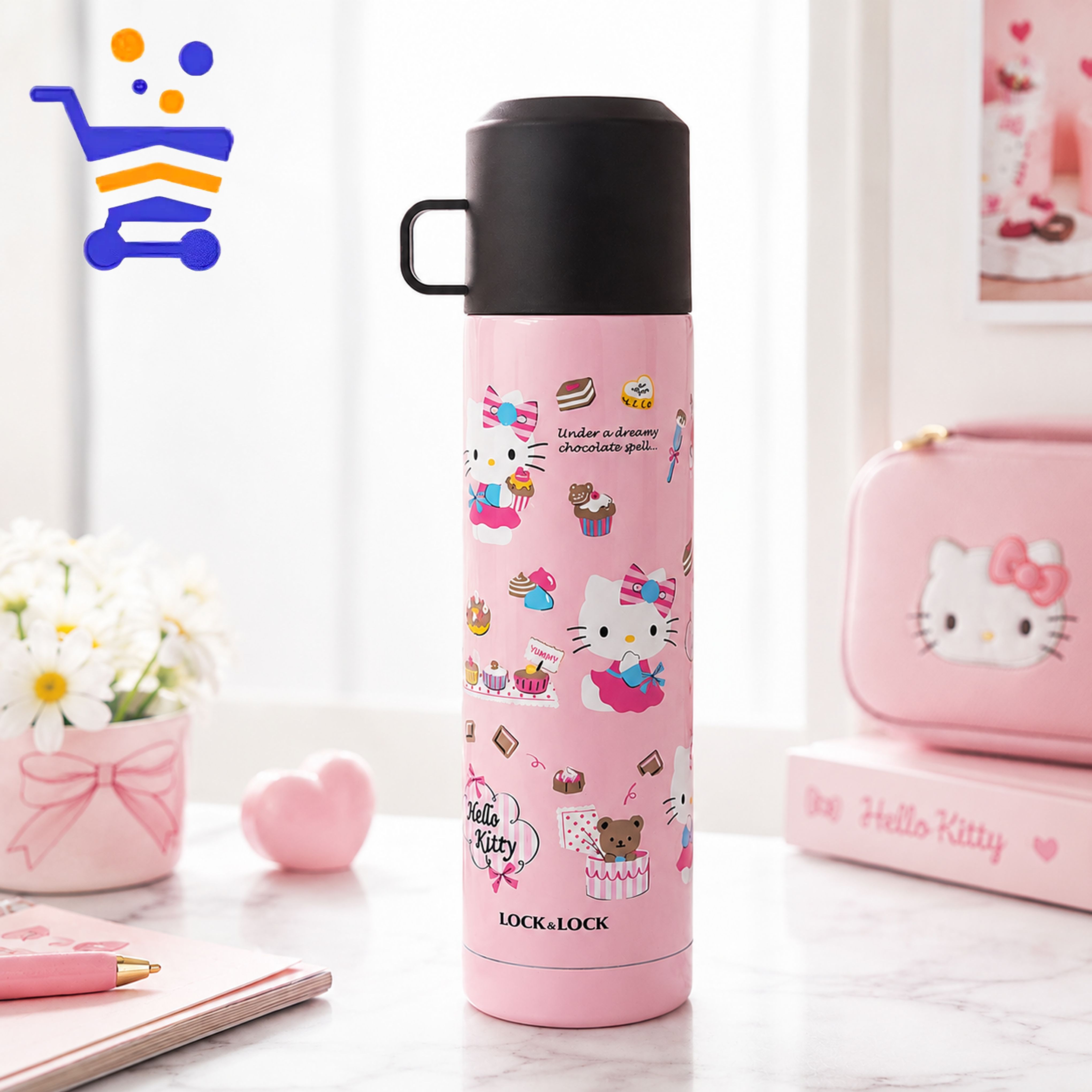 락앤락 헬로키티 보온병 500ml 스테인리스 텀블러 보온보냉 물병 - 상품 이미지