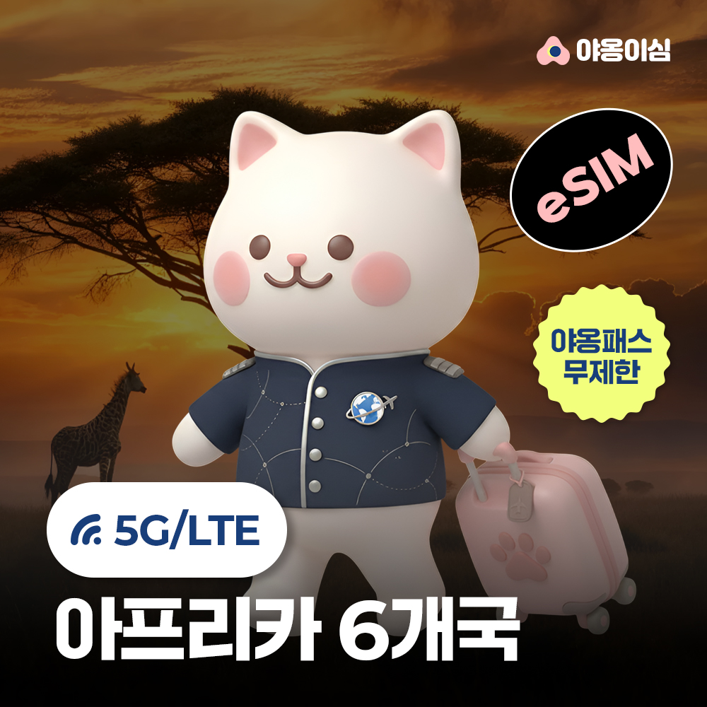 아프리카이심 eSIM 1일 500MB 데이터 무제한 6개국 - 상품 이미지