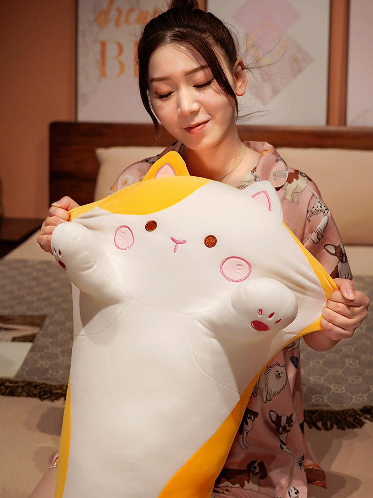 고양이 바디필로우 모찌 롱쿠션 인형 블랙 캣 (다운 충전재) 110cm (폭 25cm) - 상세 이미지 3