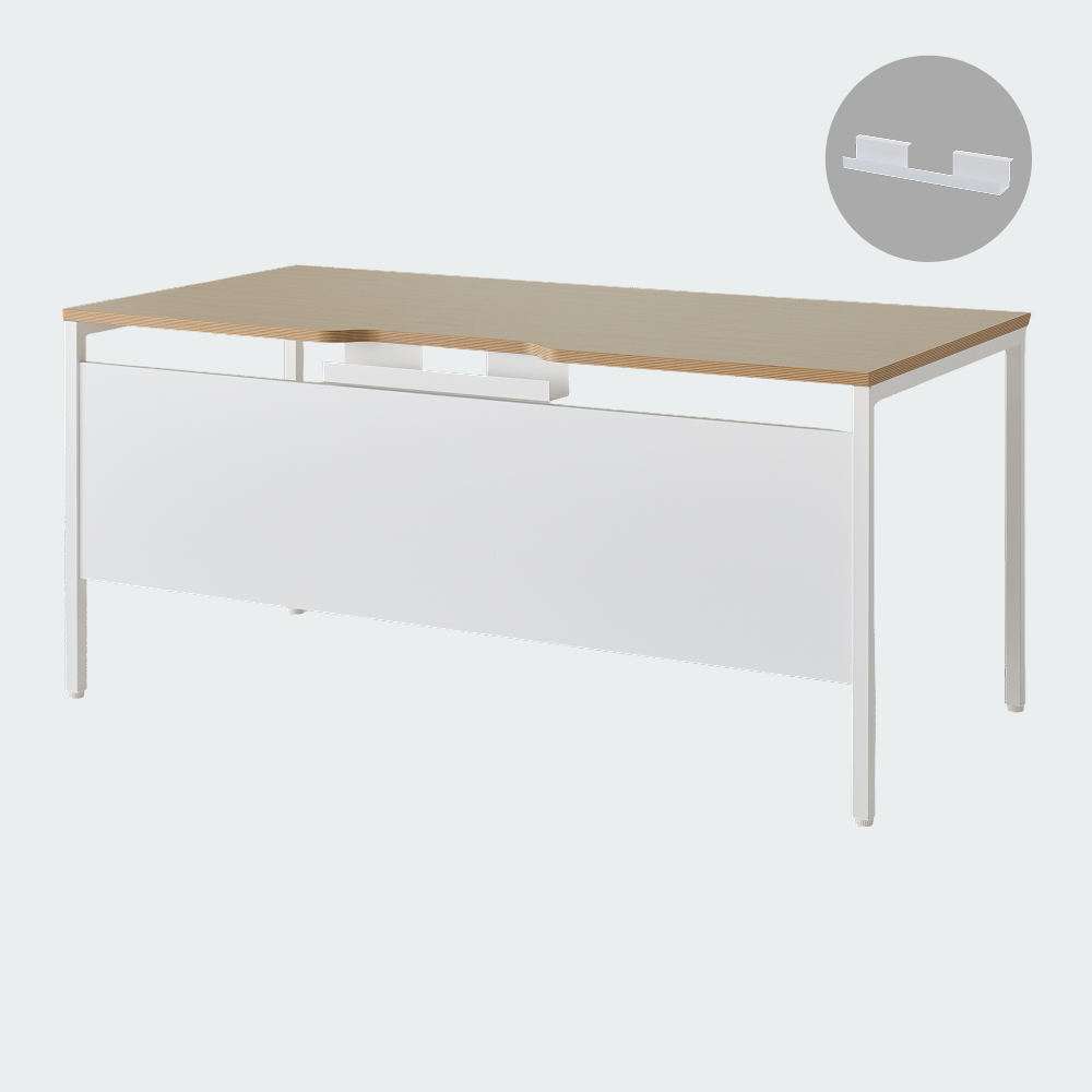 오피스테일 뮤보 올인원 사무용책상 택배발송 1000x600mm, 메이플/화이트다리 이미지 7