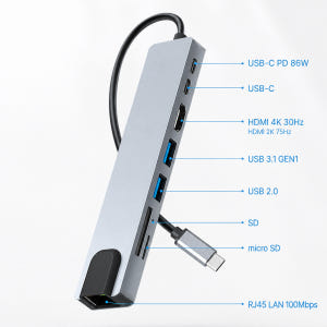 아모란나 C타입 허브 USB 3.0 멀티허브 노트북 맥북 HDMI 8포트... 개봉기 | 실사용 후기 - 상품 이미지 4