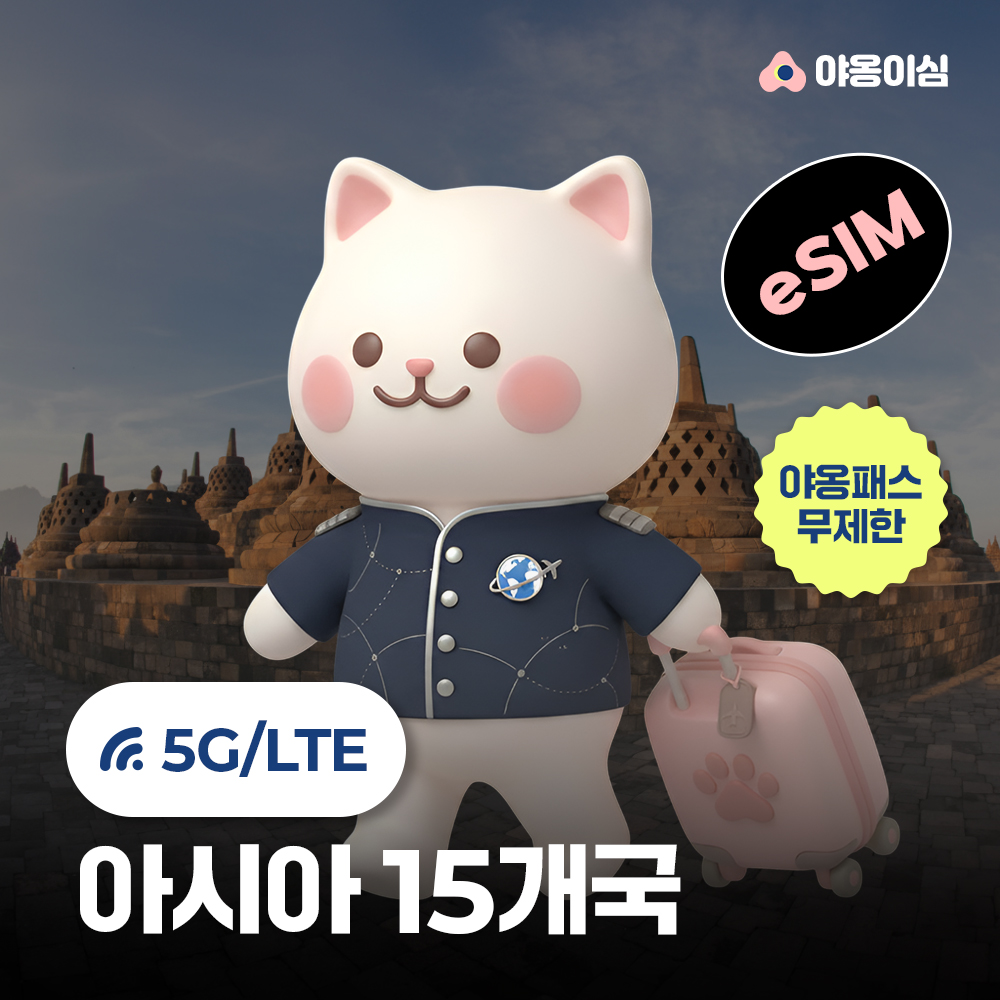 아시아이심 eSIM 1일 500MB 데이터 무제한 15개국 - 상품 이미지