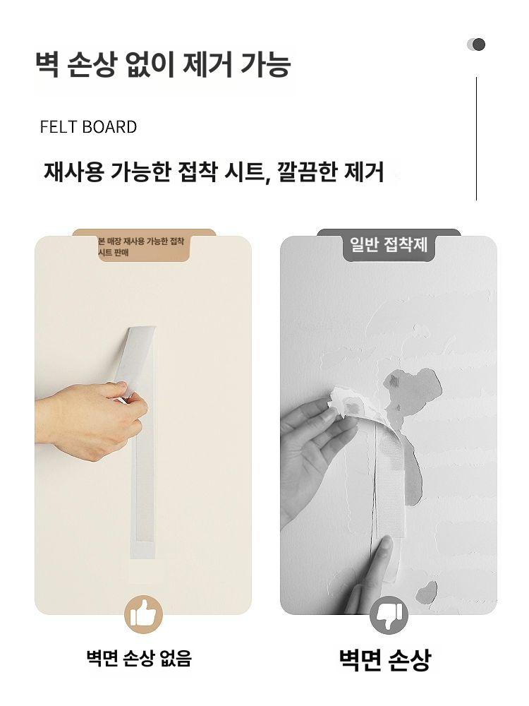 펠트 게시판 벽면 대형 안내판 사진 전시용 공지판 메모 알림 보드 - 상세 이미지 2