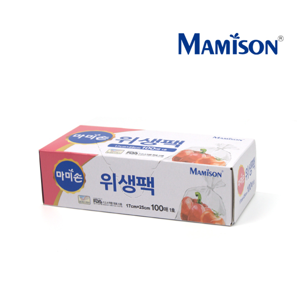 마미손 위생백 뽑아쓰는 일회용 크린백 위생비닐 소(17x25cm), 100매, 1개 - 상품 이미지