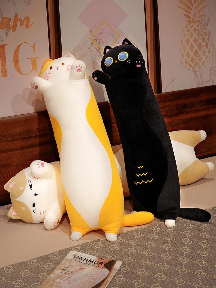 고양이 바디필로우 모찌 롱쿠션 인형 블랙 캣 (다운 충전재) 110cm (폭 25cm) - 상품 이미지
