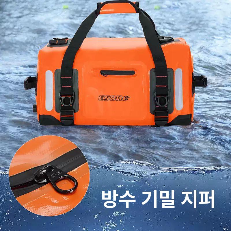 방수 더블백팩 여행용 다용도 수납 캠핑 모터사이클용 아웃도어 가방 딥씨블루 40L - 상세 이미지 2