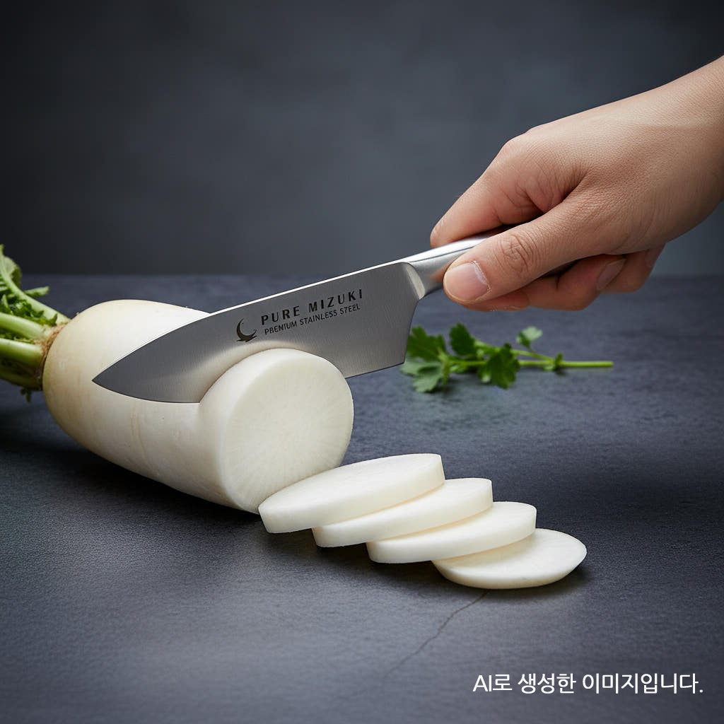 퓨어미즈키 일체형 올스텐 나이프 이유식칼 주방칼 3종, 산도쿠+나키리+쉐프, 1세트 이미지 8