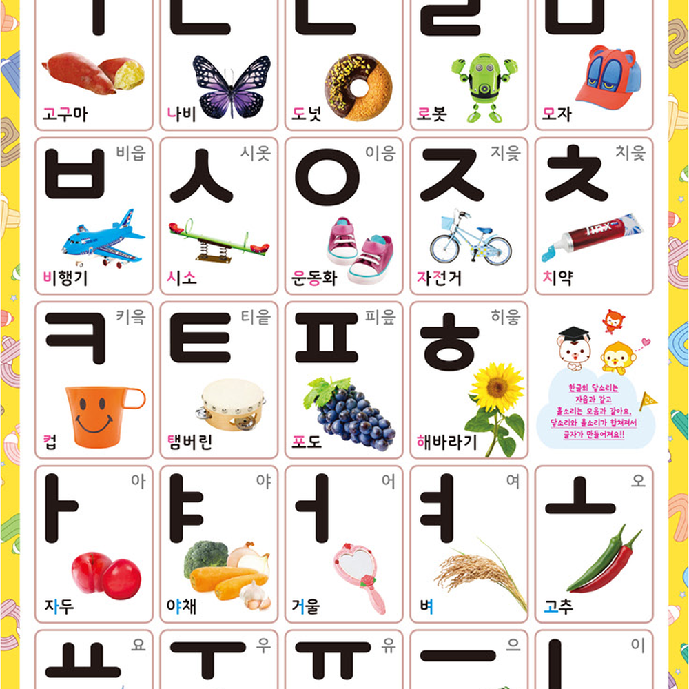 한글학습언어발달사운드벽보 유아한글음성지원학습벽보 양면구성 - 상세 이미지 2
