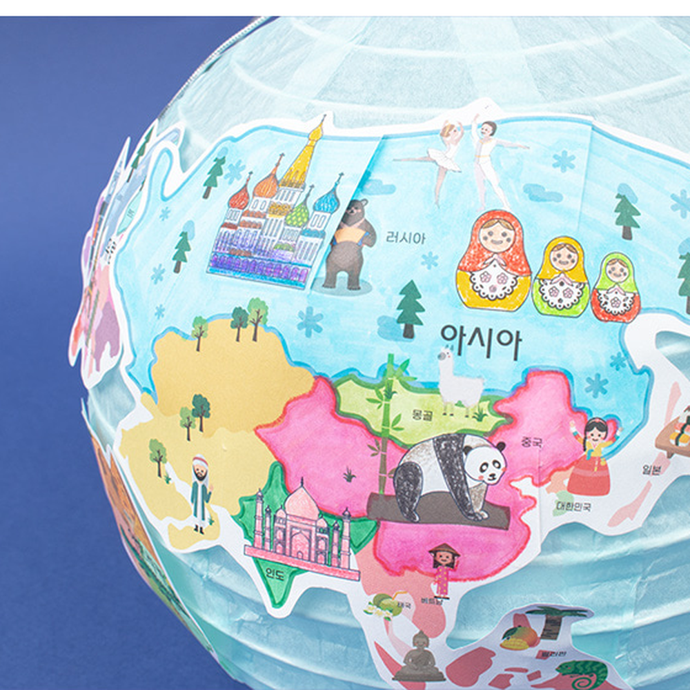 미술만들기키트지구본만들기 창의체험활동조명등 늘봄교실과학교구세계지도조명등 지구본만 - 상세 이미지 3