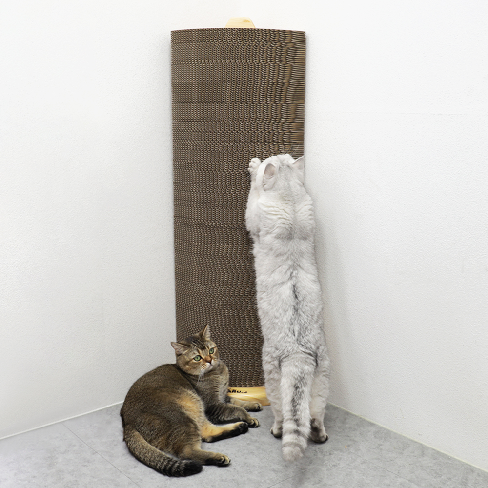 [리필가능] 마루캣 초대형 고양이 수직 스크래쳐 우드 코너형 본품, 100cm - 상세 이미지 2