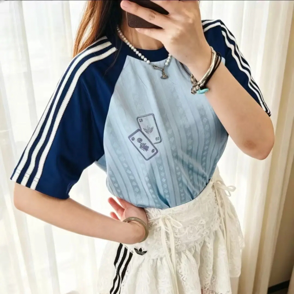 아디다스 디즈니 체셔캣 루즈핏 반팔 티셔츠 블루 KY8308 - 상세 이미지 3