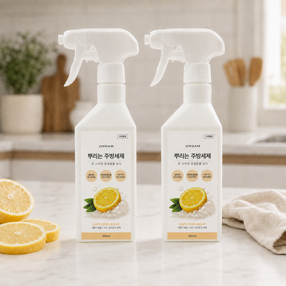 온담 뿌리는 주방세제 분사형 스프레이 설거지세제 기름때 제거 자연유래 400ml - 상세 이미지 2