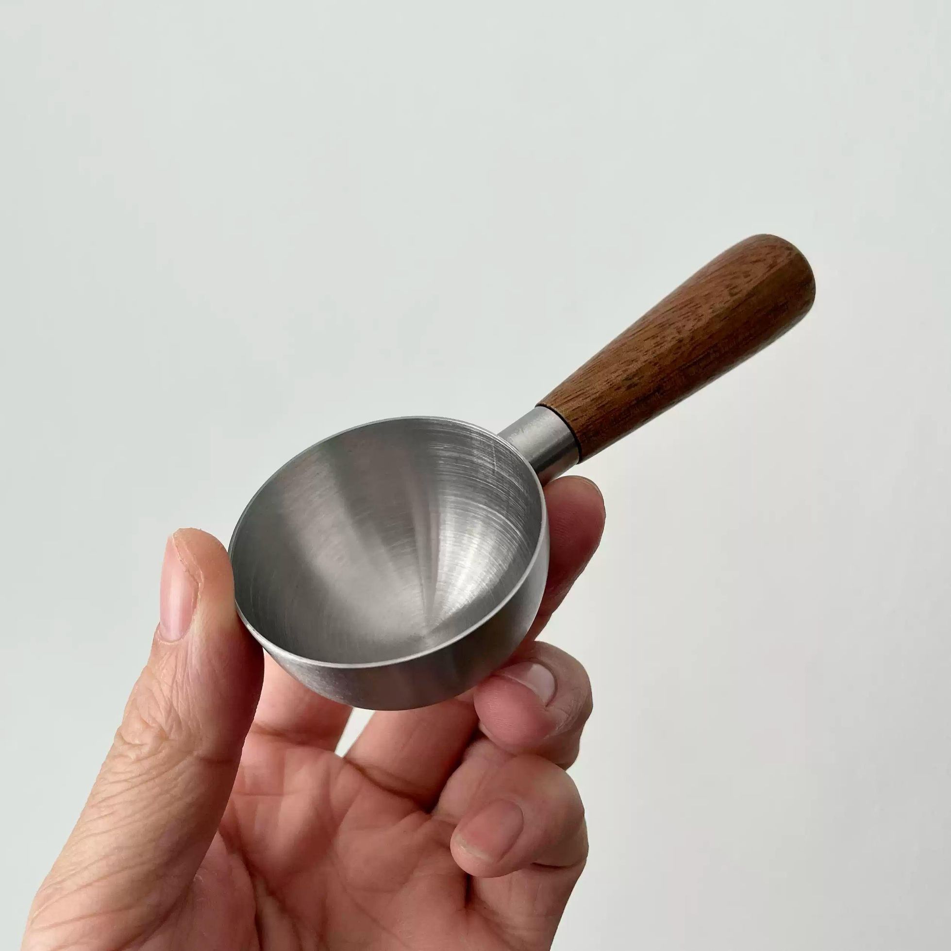 커피 계량 스푼 일본식 호두나무 손잡이 스테인리스 원두 가루 35ml 밀가루 저울 계량컵 430 스테인리스 스푼 12x5 cm 1 포장 - 상세 이미지 2