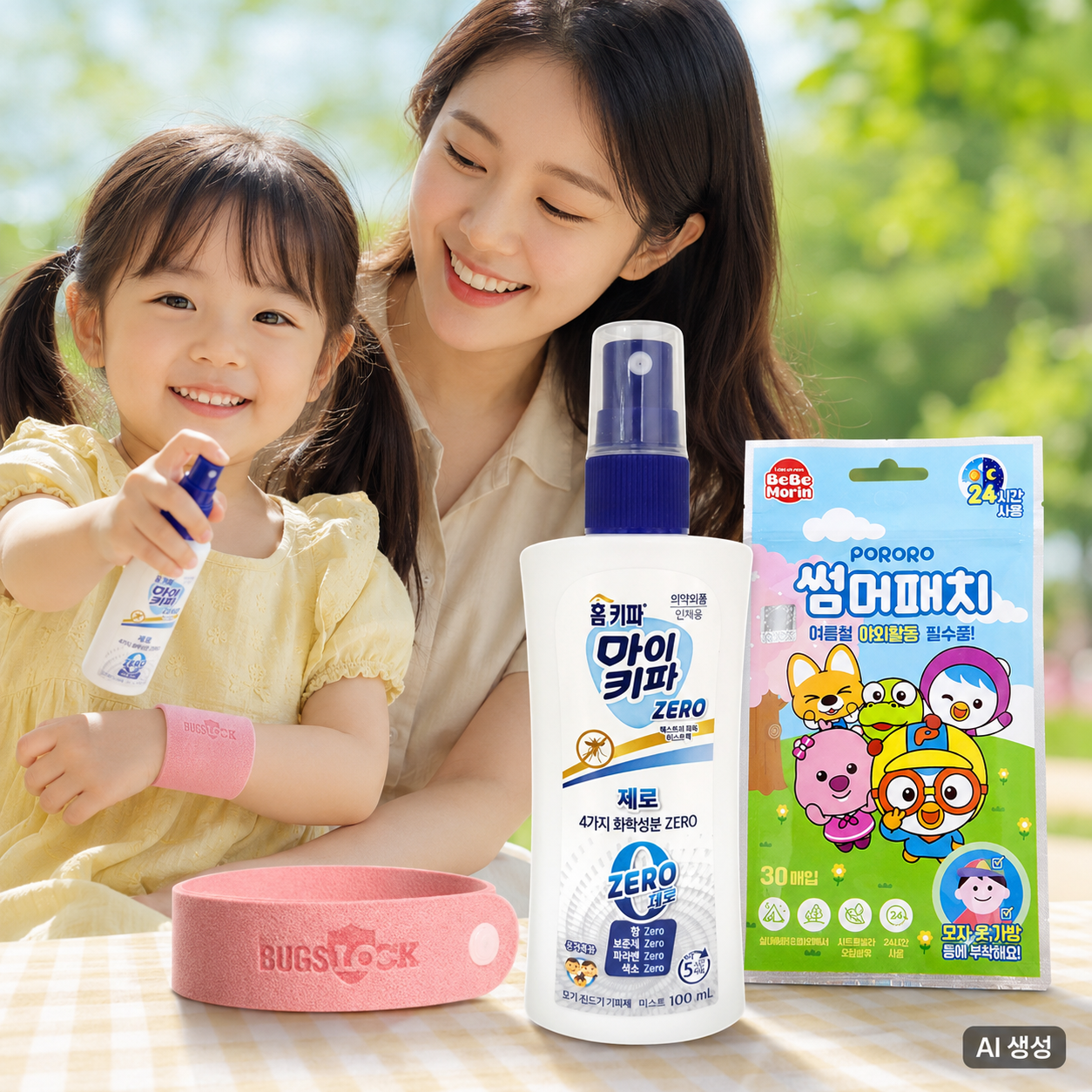모기기피제 뽀로로 썸머 패치 팔찌 3종 모기약 모기 퇴치 아기 어린이 스티커 물파스 - 상품 이미지