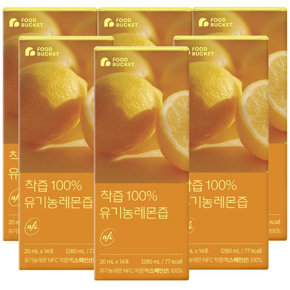 푸드버킷 착즙100% 유기농레몬즙 14포, 6개 - 상품 이미지