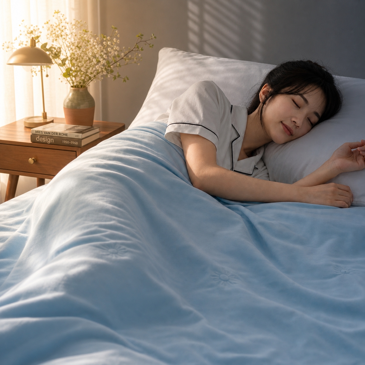프리미엄 먼지없는 여름이불 시원한 냉감차렵이불 부드러운 침대 - 상세 이미지 2