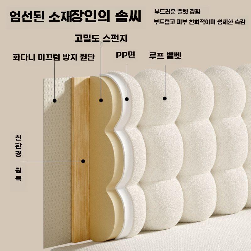 침대 등받이 쿠션 크림 감성 대형 베개 등쿠션 포근 A 폭 60 x 높이 60 두께 10 - 상세 이미지 4