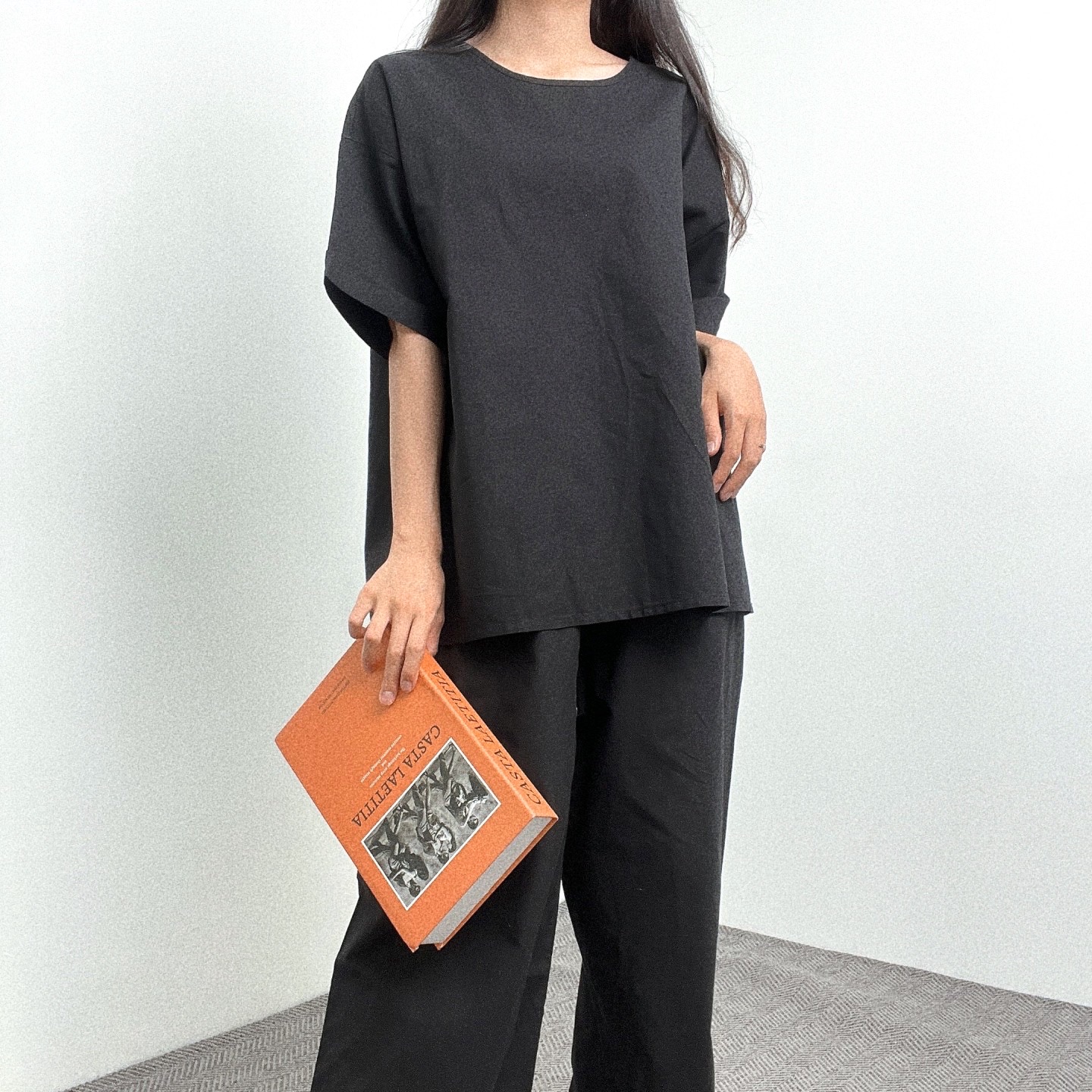 블랙 무형광 시원한 냉감 여름 홈웨어 잠옷 바이오워싱 순면 긴바지 - 상품 이미지