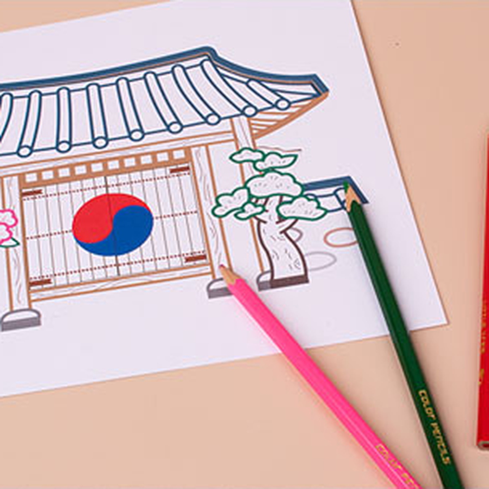 입춘대길역사수업전통가옥모형 가드라인컬러링전통공예기와집만들기 DIY만들기한국건축기와집모형 기와집만 - 상세 이미지 4