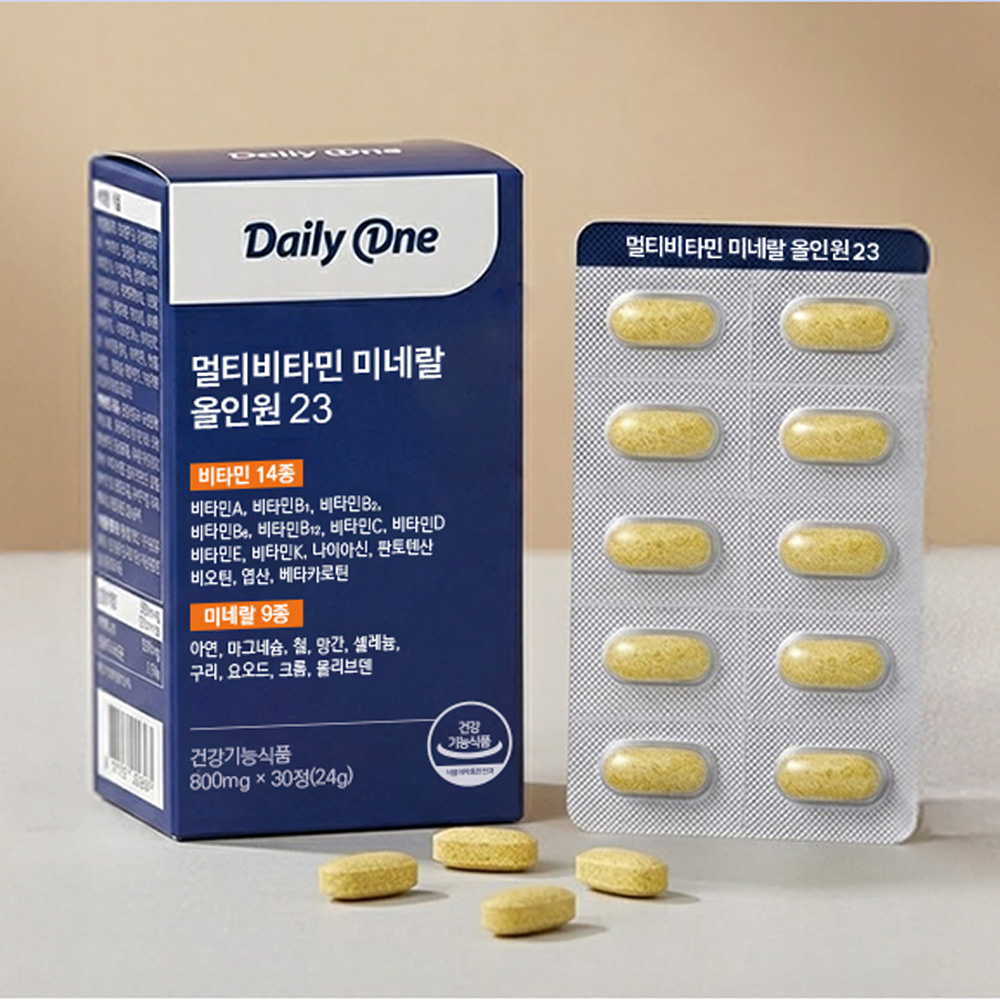 데일리원 멀티비타민 미네랄 올인원 23 종합 비타민 여성 남성 영양제 30정, 1개 이미지 3