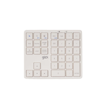 지클릭커 슬림 블루투스 무선 넘버 키패드 NK35 화이트