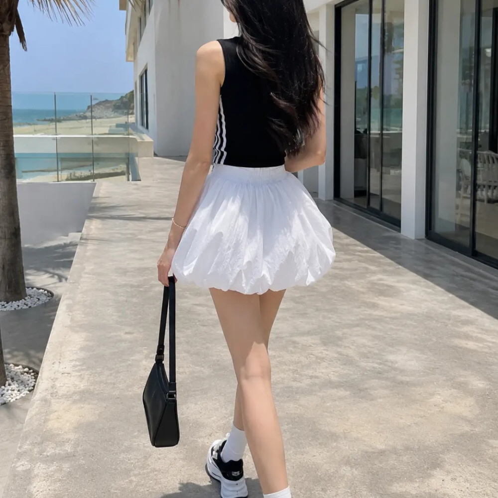 아디다스 오리지널 뉴 플레어 버블 스커트 화이트 KD8123 - 상세 이미지 3