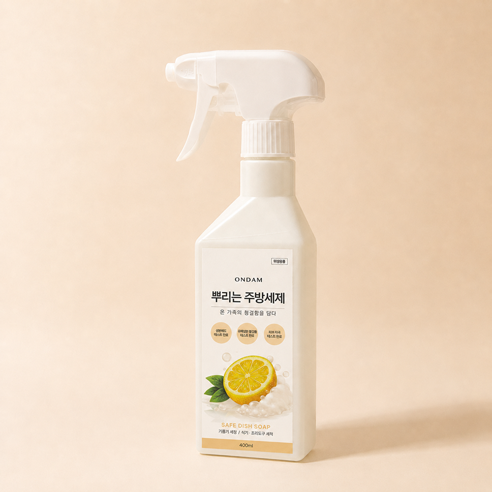온담 뿌리는 주방세제 분사형 스프레이 설거지세제 기름때 제거 자연유래 400ml - 상세 이미지 5