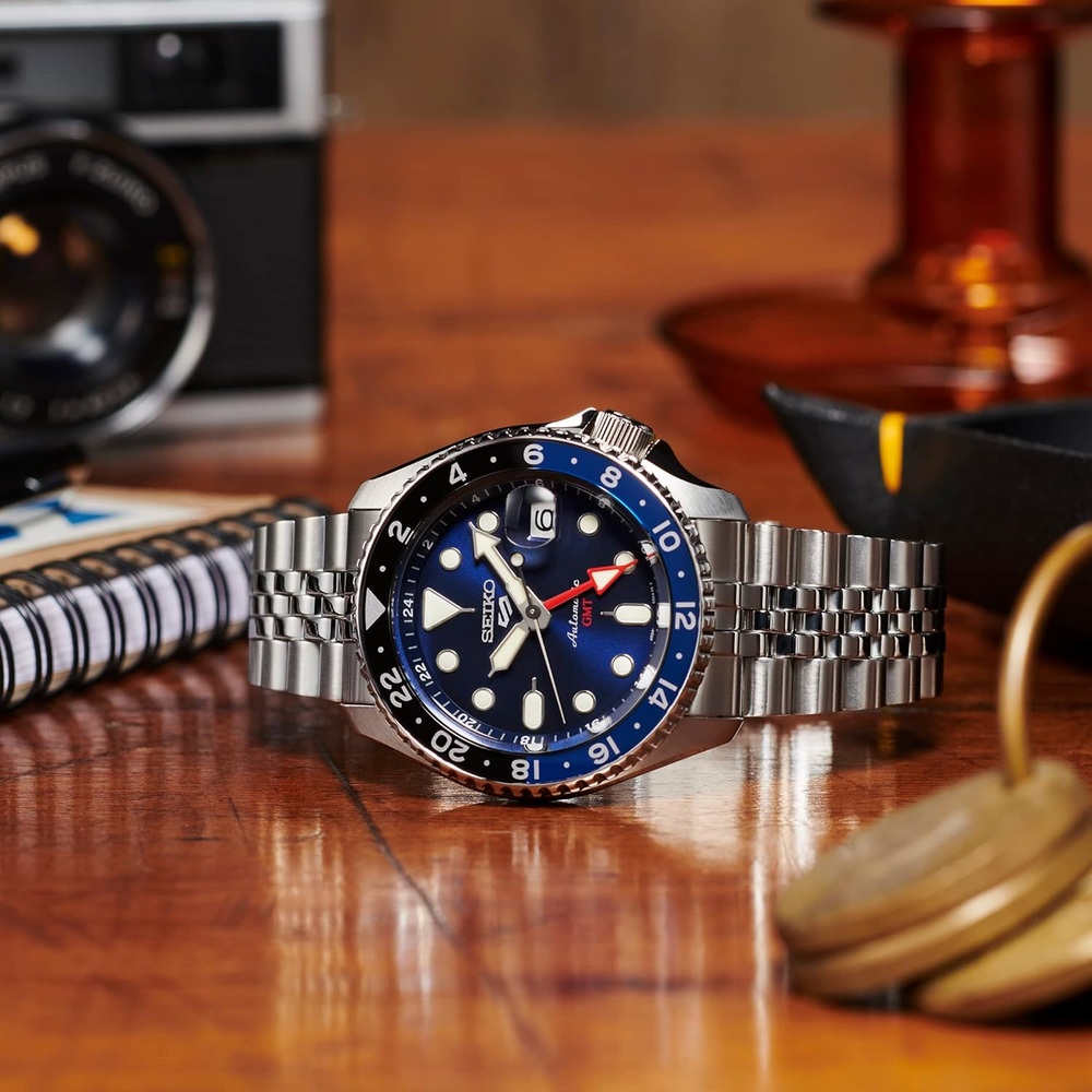 세이코 5 스포츠 SKX GMT 오토매틱 남성 메탈 손목 시계 블루 SBSC003 - 상세 이미지 5